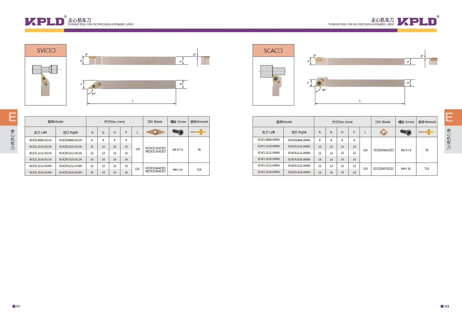Original catalogue page 87: turning tools and accessory selection data.