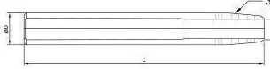 Side-Lock Small-Diameter Extension Rod: dimension drawing with catalogue reference labels