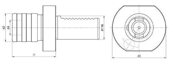 VDI Quick-Change Tapping Chuck: dimension drawing with catalogue reference labels