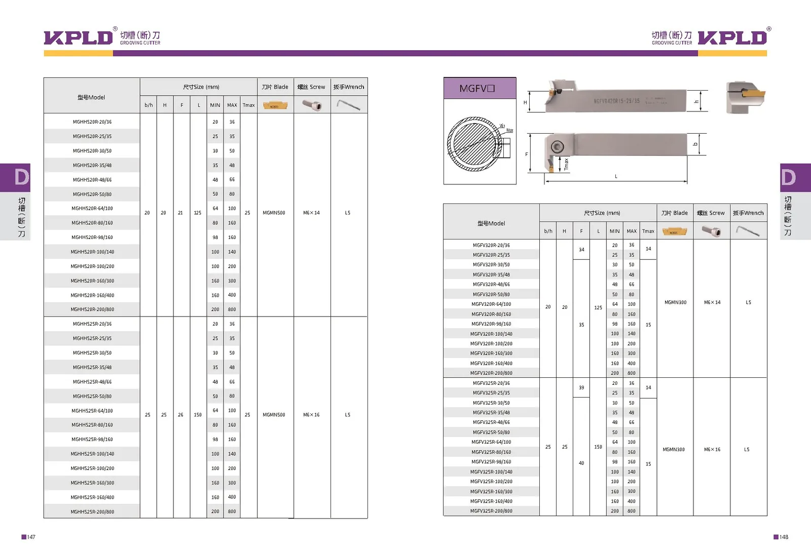 Original catalogue page 82: turning tools and accessory selection data.