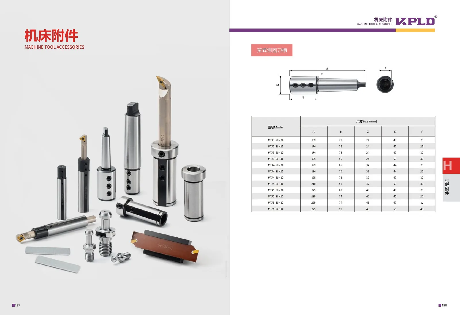 Original catalogue page 107: turning tools and accessory selection data.