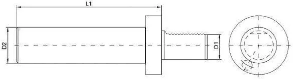 VDI Test Bar: dimension drawing with catalogue reference labels
