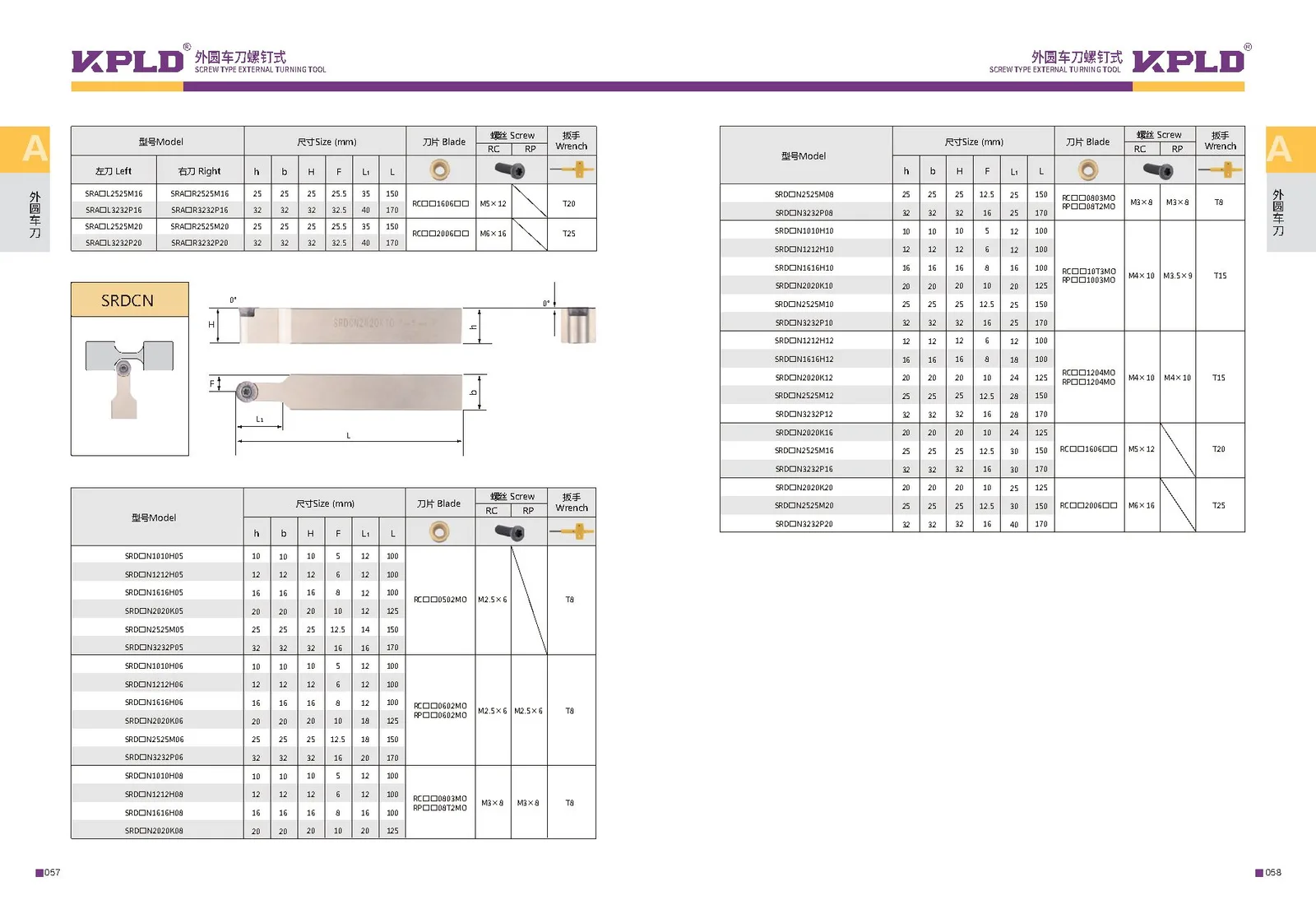 Original catalogue page 37: turning tools and accessory selection data.