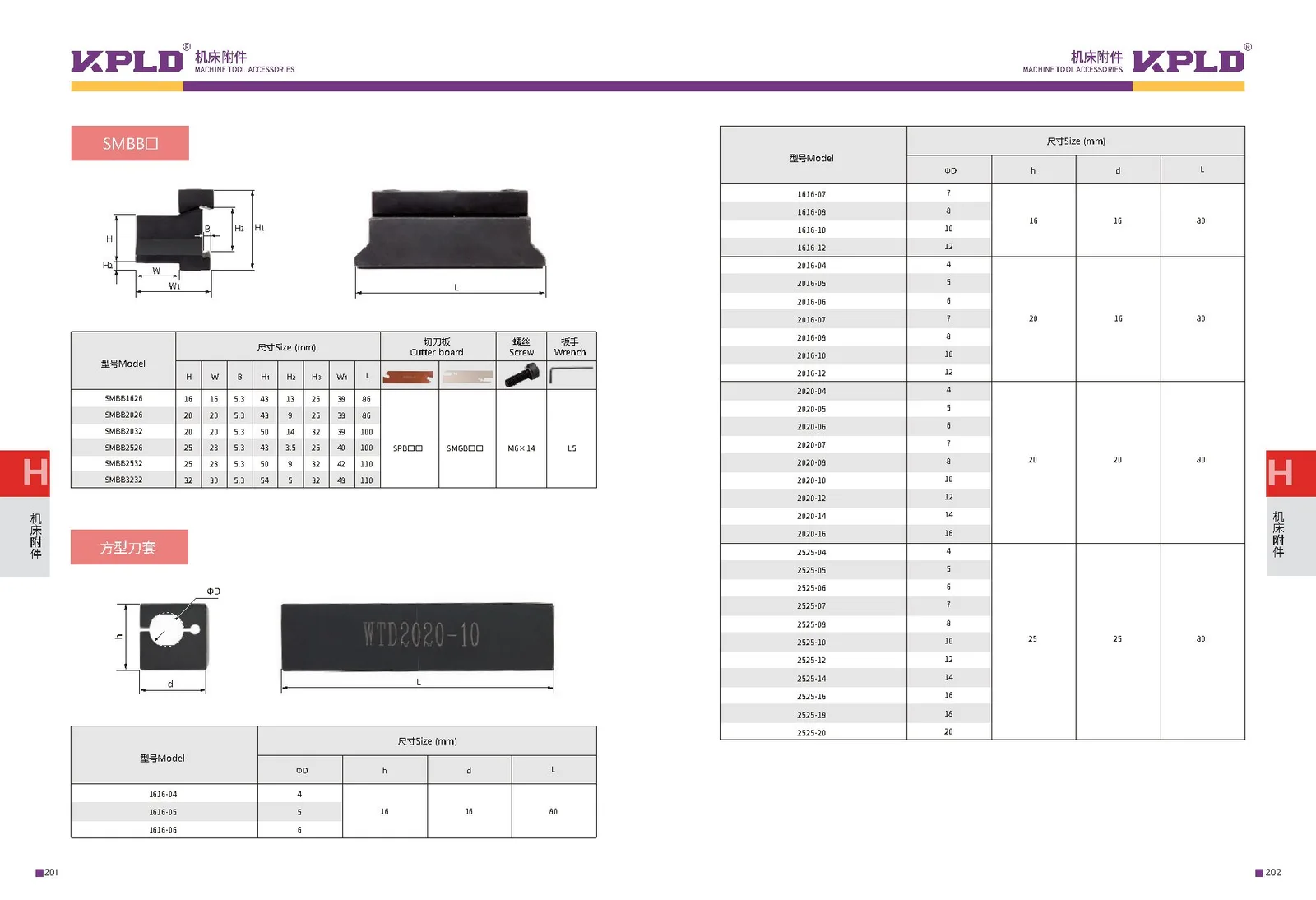 Original catalogue page 109: turning tools and accessory selection data.