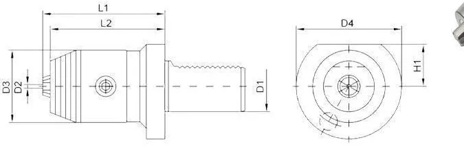 VDI Precision Drill Chuck: dimension drawing with catalogue reference labels