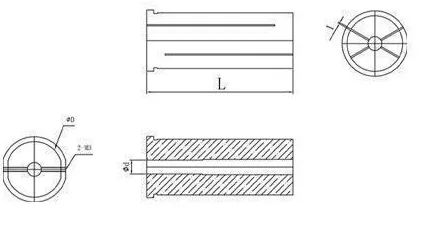 Clamping-Type Reduction Sleeve: dimension drawing with catalogue reference labels