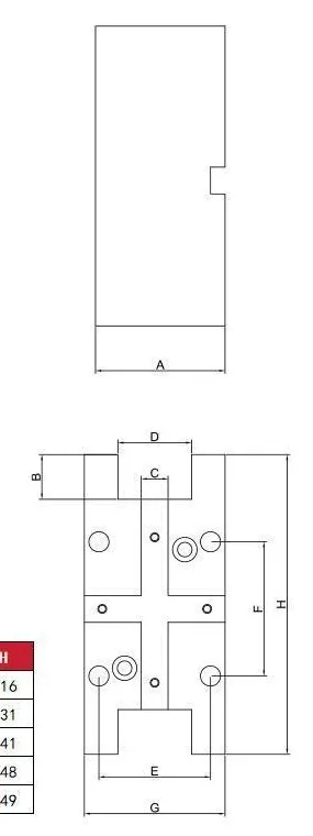 BMT Double External Tool Holder: dimension drawing with catalogue reference labels