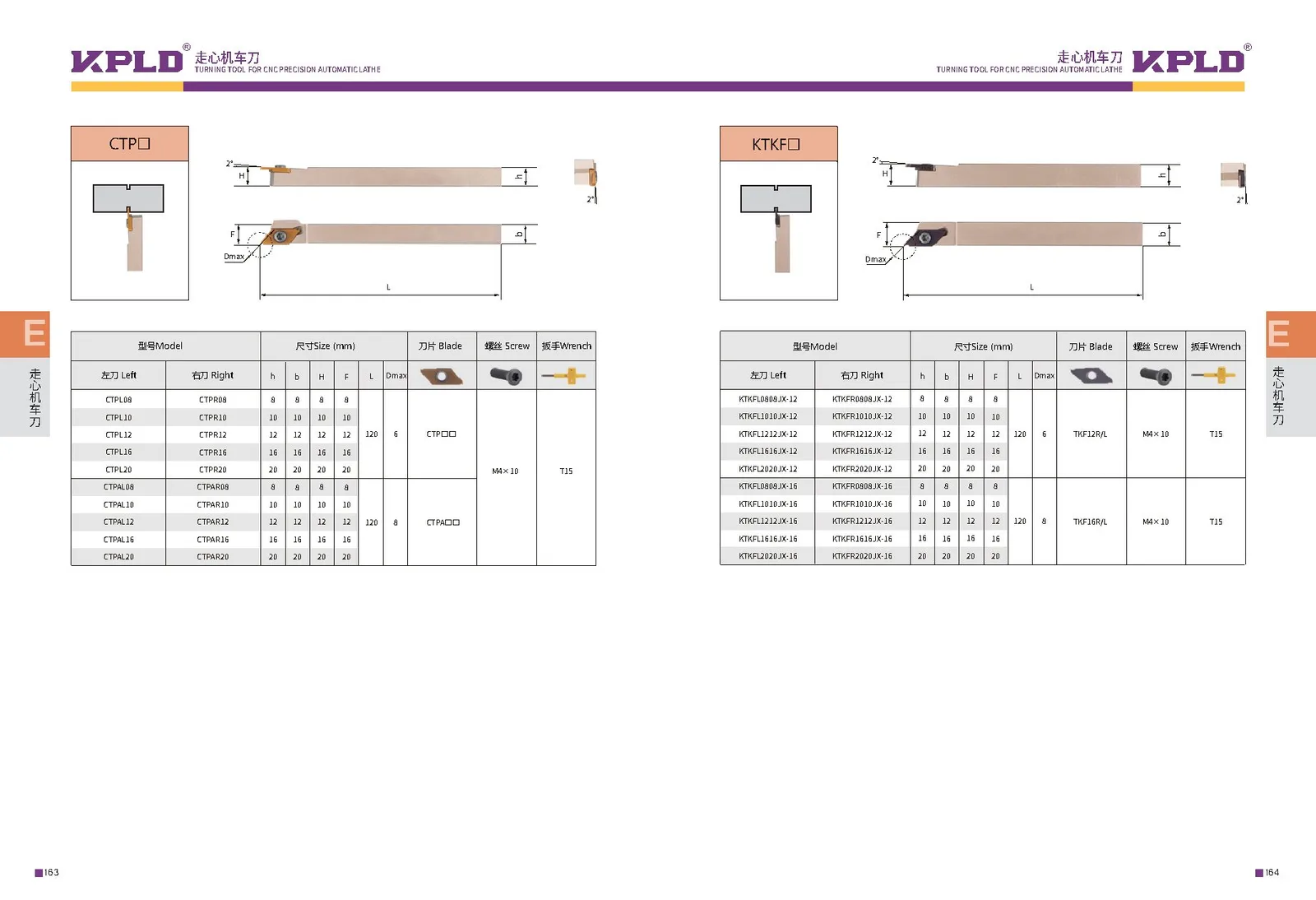 Original catalogue page 90: turning tools and accessory selection data.