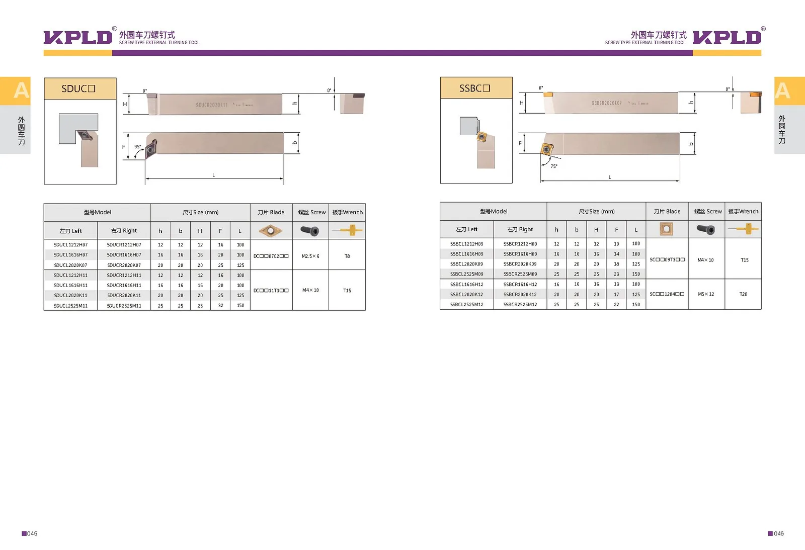 Original catalogue page 31: turning tools and accessory selection data.