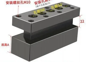 SP Double-Row Gang Tool Holder: dimension drawing with catalogue reference labels