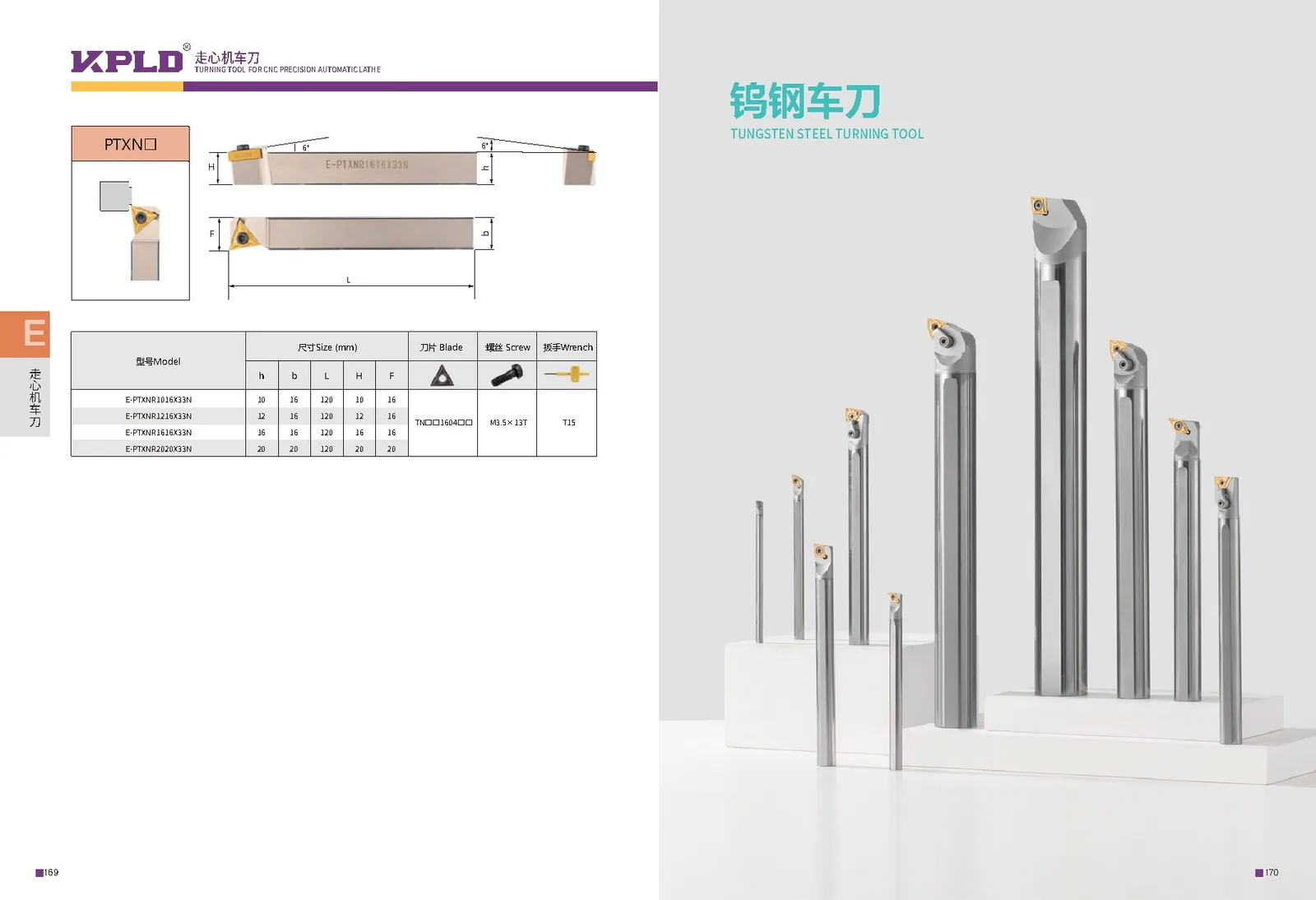 Original catalogue page 93: turning tools and accessory selection data.