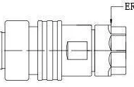 GS-TER Floating Tapping Extension: dimension drawing with catalogue reference labels