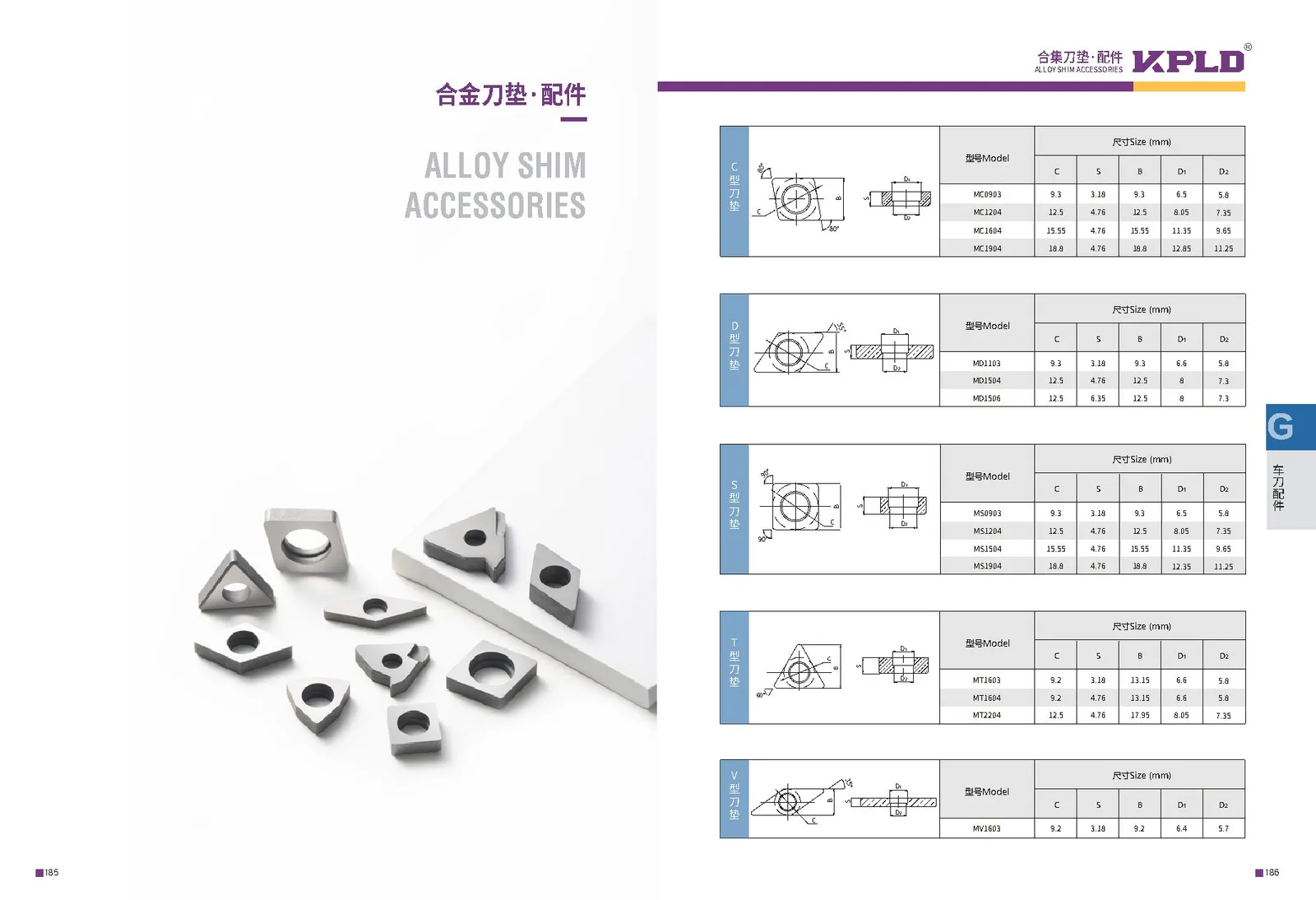 Original catalogue page 101: turning tools and accessory selection data.