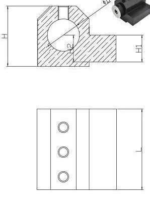 SBHA CNC Lathe Auxiliary Tool Holder: dimension drawing with catalogue reference labels