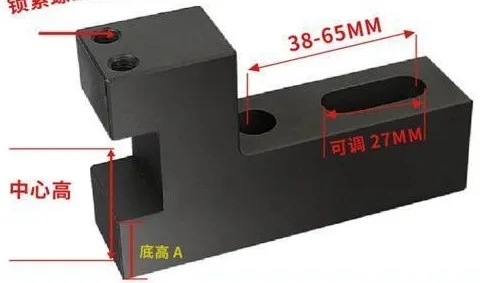 ZF Reversible Adjustable Gang Tool Holder: dimension drawing with catalogue reference labels